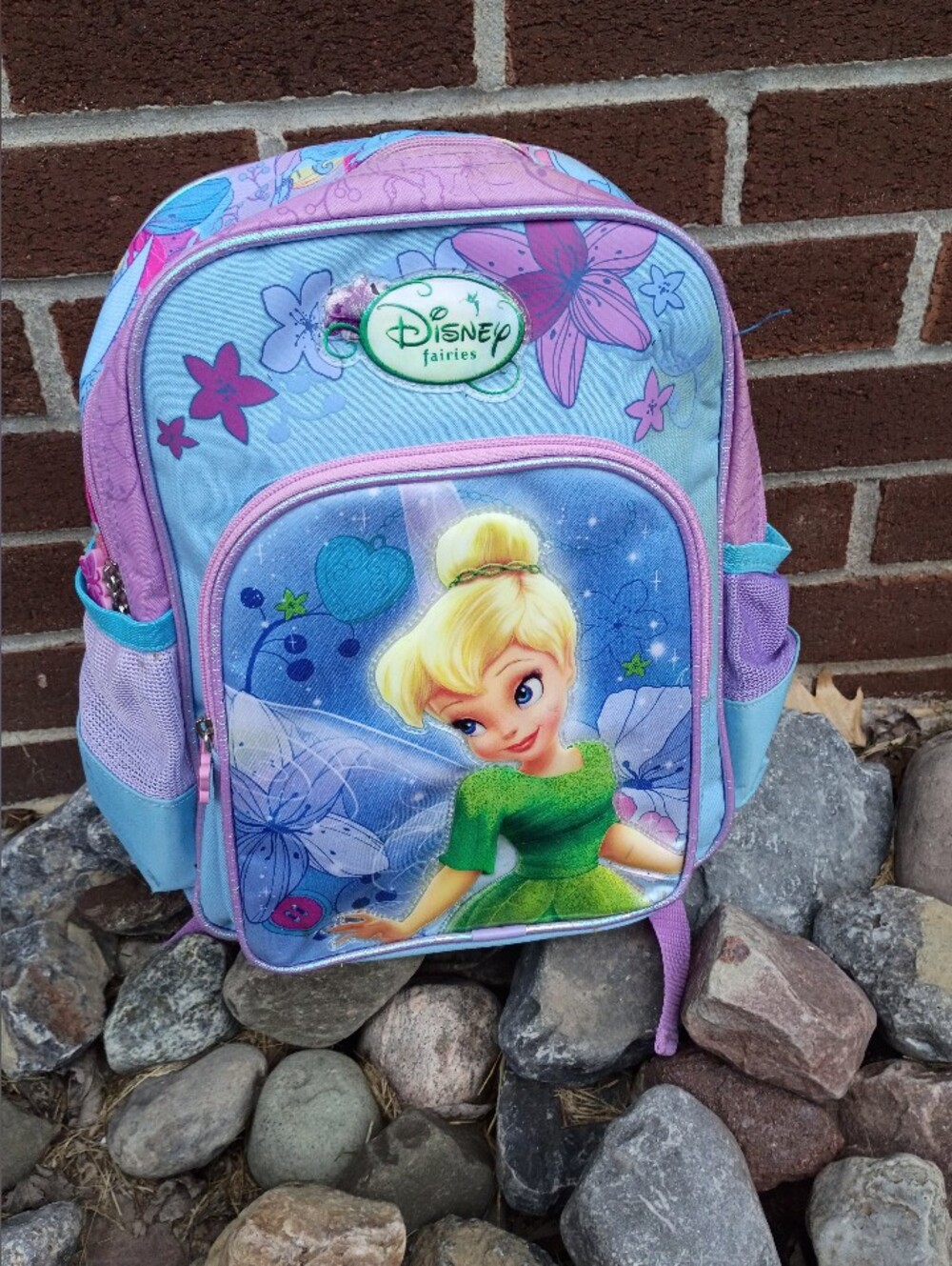 Disney Fairies Tinker Bell Backpack in Pink, Light Blue & Green